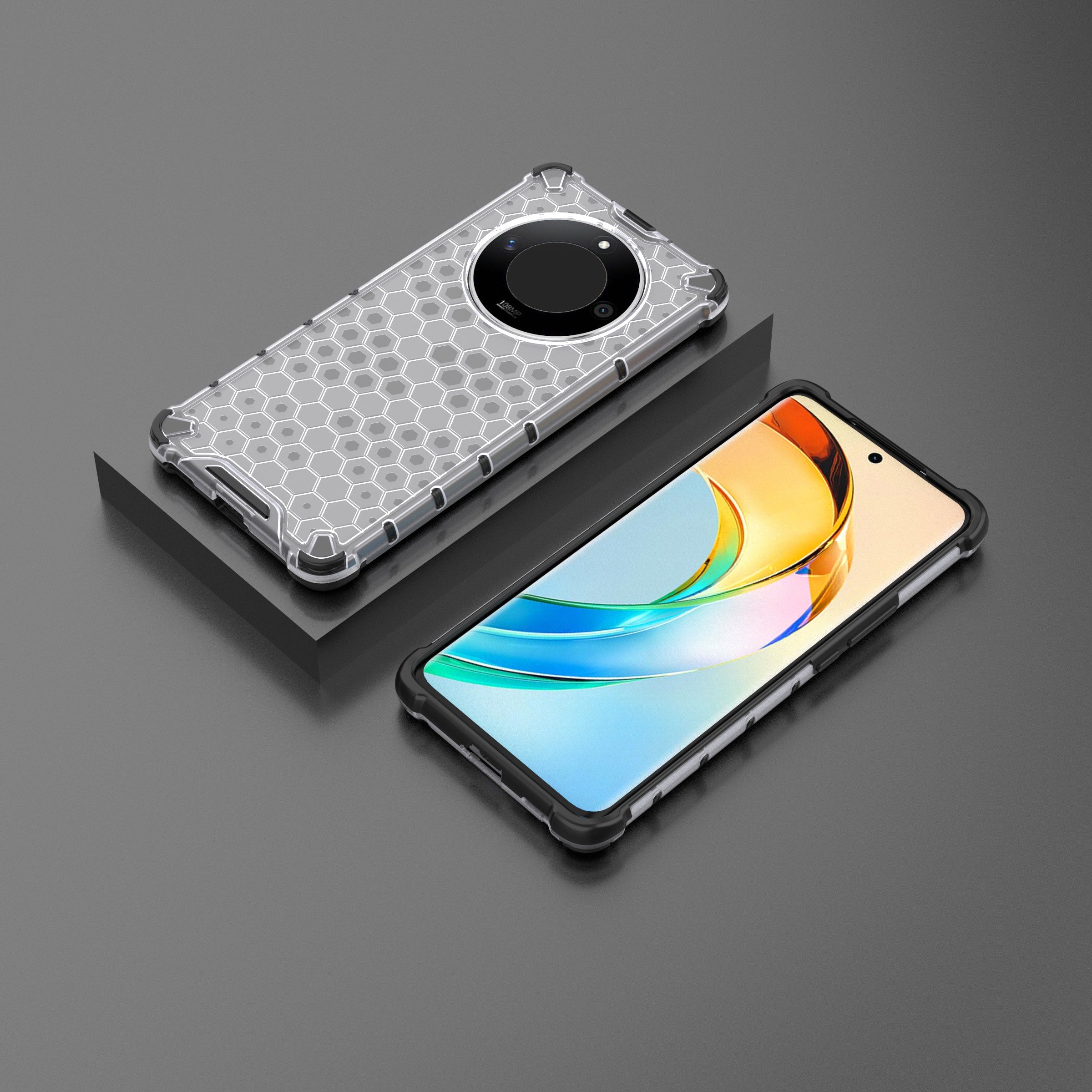 For Honor X50 5G / X9b 5G / Magic6 Lite 5G Case PC+TPU Anti-scratch Phone Shell with Honeycomb Design For Honor X50 5G / X9b 5G / Magic6 Lite 5G Case PC+TPU Anti-scratch Phone Shell with Honeycomb Design
